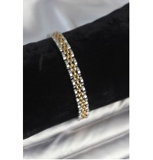 316L Çelik 7 mm Kalınlıkta Gold ve Gümüş Renkli Erkek Bileklik