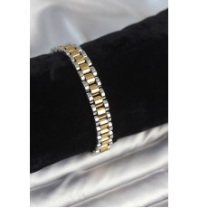 316L Çelik Gold ve Gümüş Renk 9 mm Kalınlık Erkek Bileklik