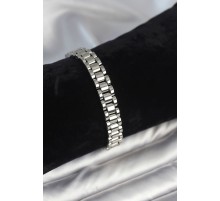 316L Çelik Gümüş Renk 9 mm Kalınlık Erkek Bileklik