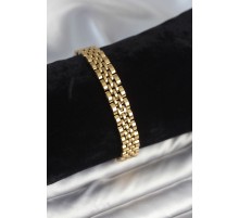 316L Çelik 9 mm Kalınlıkta Gold Renkli Erkek Bileklik