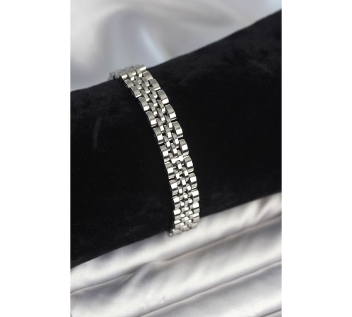 316L Çelik 9 mm Kalınlıkta Gümüş Renkli Erkek Bileklik