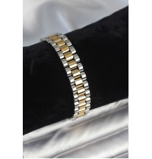 316L Çelik Gold ve Gümüş Renk 12 mm Kalınlık Erkek Bileklik