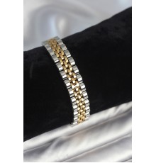 316L Çelik 12 mm Kalınlıkta Gold ve Gümüş Renkli Erkek Bileklik