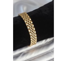 316L Çelik 12 mm Kalınlıkta Gold Renkli Erkek Bileklik