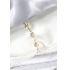 Yıldız Model Zirkon Taşlı Gold Renk Pirinç Su Yolu Kadın Bileklik