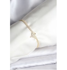 Anka Kuşu Model Zirkon Taşlı Gold Renk Pirinç Su Yolu Kadın Bileklik