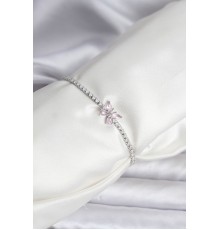 Kelebek Model Zirkon Taşlı Gümüş Renk Pirinç Su Yolu Kadın Bileklik