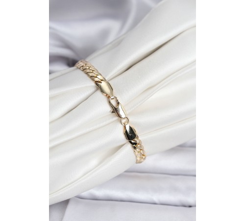 14K Gold Renk Kaplama Ezme Zincir Model Kadın Bileklik