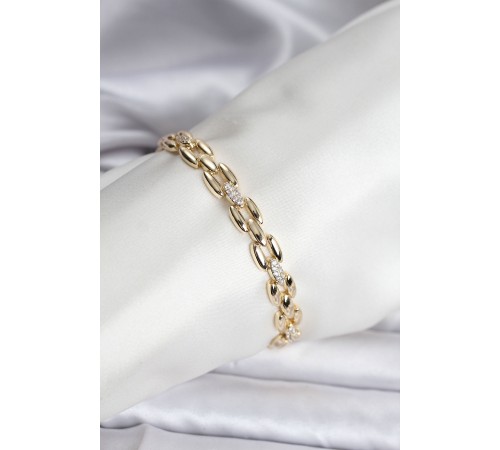 14K Gold Renk Kaplama Zirkon Taşlı Model CM Kadın Bileklik