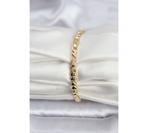 14K Gold Renk Kaplama Kalp Model CM Kadın Bileklik