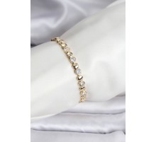 14K Gold Renk Kaplama Zirkon Taşlı CM Kadın Bileklik