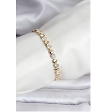 14K Gold Renk Kaplama Zirkon Taşlı CM Kadın Bileklik