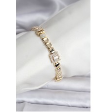 14K Gold Renk Kaplama Zirkon Taşlı CM Kadın Bileklik