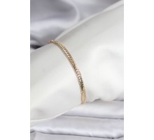 14K Gold Renk Kaplama Lazer Ezme Zincir Model CM Kadın Bileklik