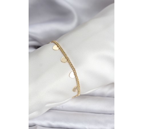 14K Gold Renk Kaplama Kalpli Model CM Kadın Bileklik