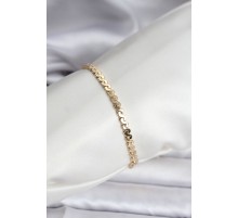 14K Gold Renk Kaplama Ezme Yılan Zincir Model CM Kadın Bileklik