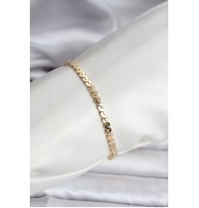 14K Gold Renk Kaplama Ezme Yılan Zincir Model CM Kadın Bileklik