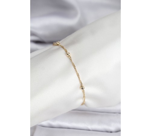 14K Gold Renk Kaplama Topçuklu Model CM Kadın Bileklik