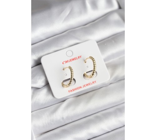 14K Gold Renk Kaplama Burgu Halka CM Kadın Küpe