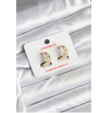 14K Gold Renk Kaplama Lazer Halka CM Kadın Küpe