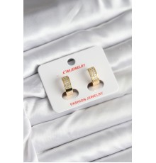 14K Gold Renk Kaplama Zirkon Taşlı Halka CM Kadın Küpe