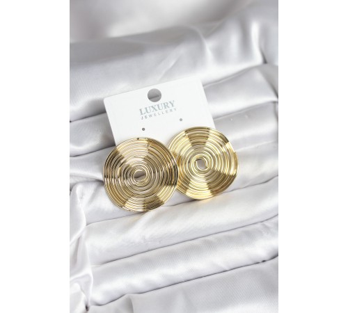 Pirinç Gold Renk Circle Model Kadın Küpe