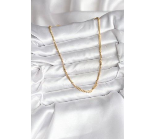 14K Gold Renk Kaplama Topçuk Zincirli Model CM Kadın Kolye