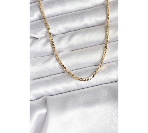 14K Gold Renk Kaplama Ezme Yılan Zincir Model CM Kadın Kolye