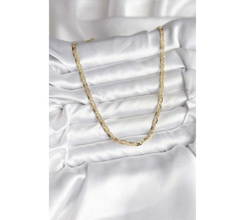 14K Gold Renk Kaplama Plaka Ezme Model Zincirli CM Kadın Kolye