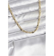 14K Gold Renk Kaplama Plaka Ezme Model Zincirli CM Kadın Kolye