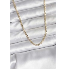 14K Gold Renk Kaplama Ezme Plaka Model CM Kadın Kolye