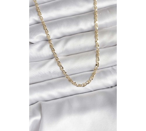 14K Gold Renk Kaplama Ezme Plaka Model CM Kadın Kolye