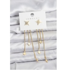 Kutup Yıldızı Model Gold Renk Pirinç Sallantılı Kadın Küpe