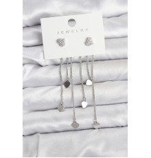 Kalp Model Gümüş Renk Pirinç Sallantılı Kadın Küpe