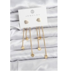 Kalp Model Gold Renk Pirinç Sallantılı Kadın Küpe
