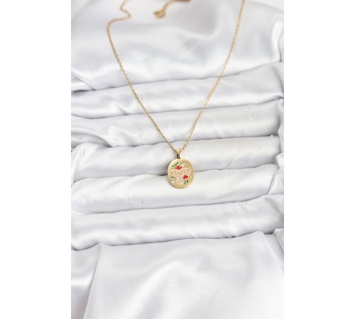 316L Çelik Zincir Gold Renk Fil Figürlü Kadın Kolye