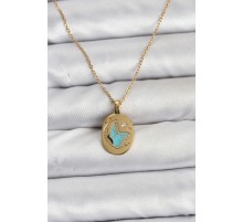 316L Çelik Zincir Gold Renk Kelebek Figür Kadın Kolye