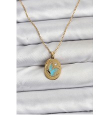 316L Çelik Zincir Gold Renk Kelebek Figür Kadın Kolye