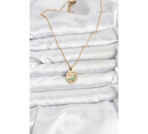 316L Çelik Zincir Papatya Figürlü Kadın Kolye