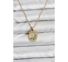 316L Çelik Zincir Papatya Figürlü Kadın Kolye