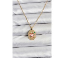 316L Çelik Zincir Gold Renk Kalp Figürlü Kadın Kolye