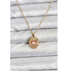 316L Çelik Zincir Gold Renk Kalp Figürlü Kadın Kolye