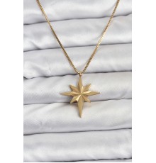 316L Çelik Zincir Gold Renk Kutup Yıldızı Model 60 cm Zincir Kadın Kolye