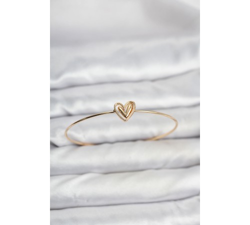 Kalp Model Gold Renk Bileklik