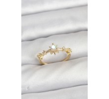 Gold Renk Pirinç Yıldız Model Kadın Yüzük