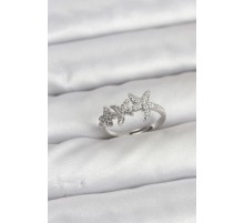 Pirinç Yıldız Model Gümüş Renk Kadın Yüzük