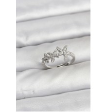 Pirinç Yıldız Model Gümüş Renk Kadın Yüzük