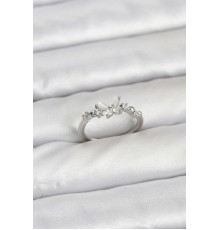 Kelebek Model Gümüş Renk Pirinç Kadın Yüzük