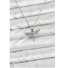 316L Çelik Zincir Gümüş Renk Yusufçuk Model Kadın Kolye