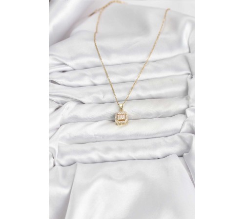 316L Çelik Zincir Gold Renk Baget Model Kadın Kolye